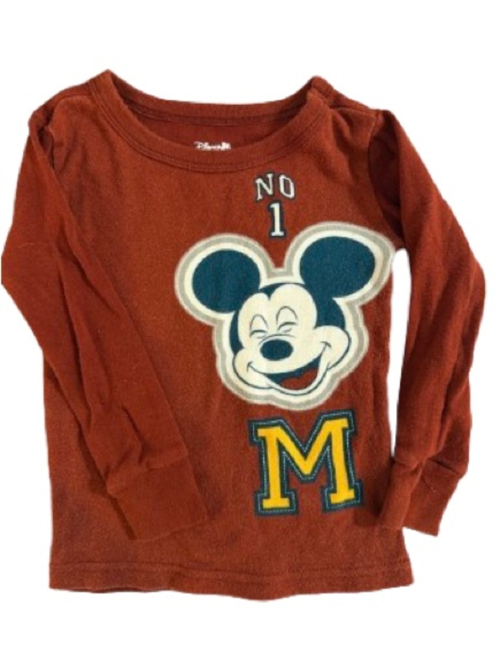 Disney Rust Red Long-Sleeve Mickey Graphic Tee Size 2T